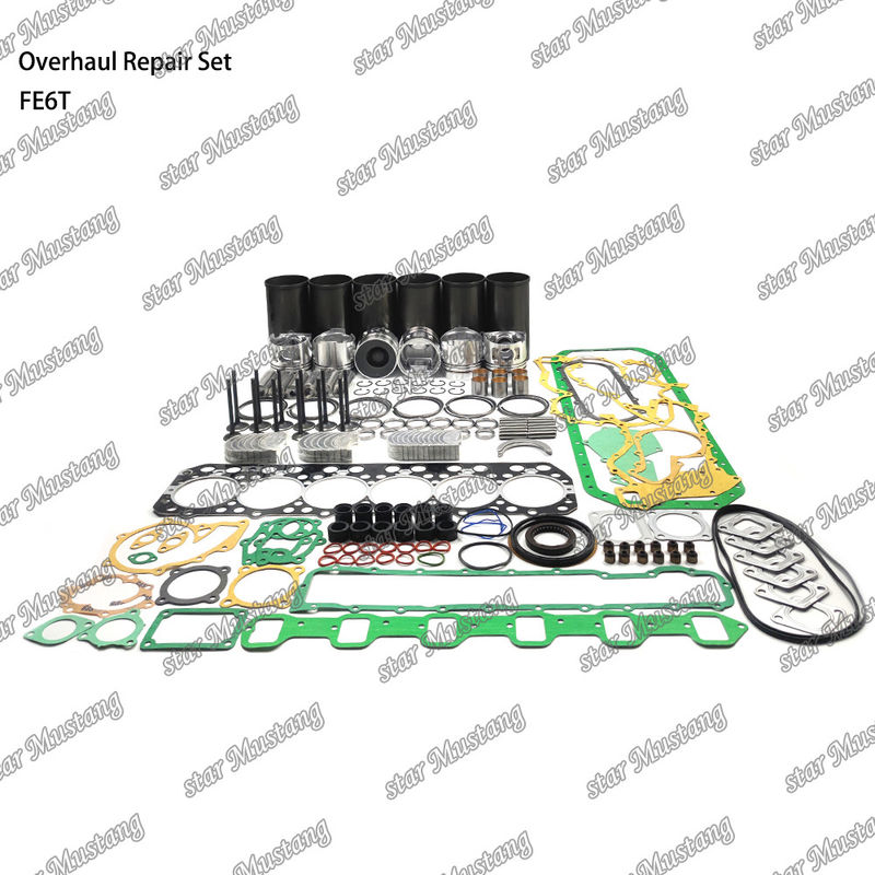 FE6 12V مجموعة إصلاحات رئيسية أسطوانة غطاء البستون مجموعة غسيل مجموعة صمام مقعد دليل محمل رئيسي