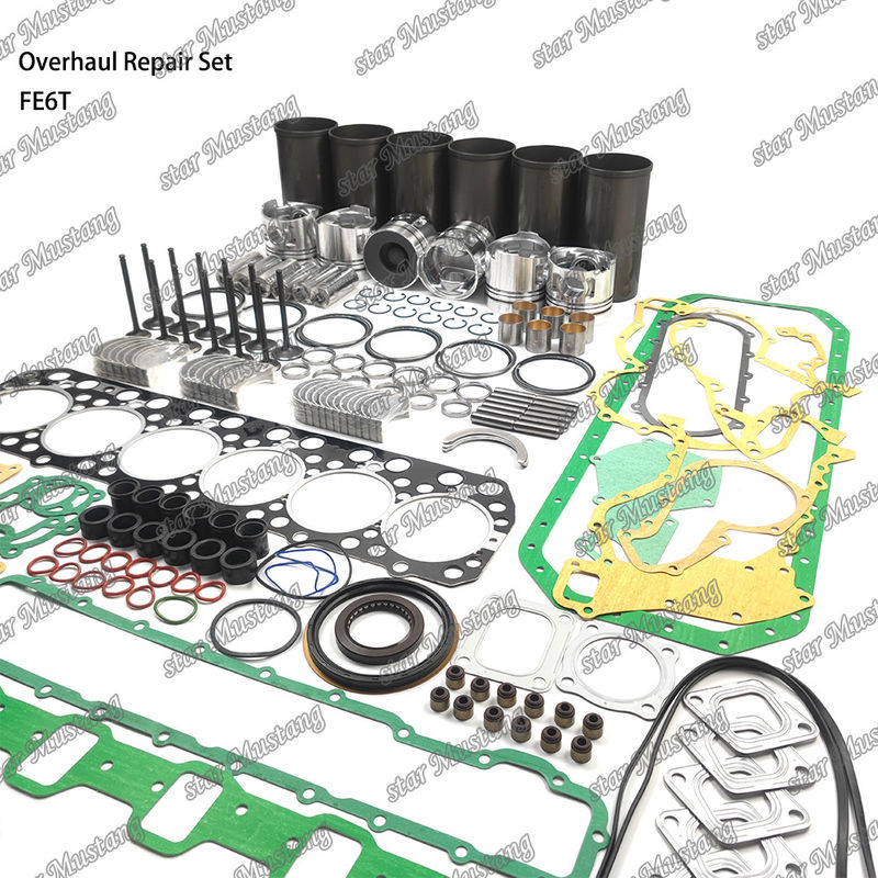 FE6 12V مجموعة إصلاحات رئيسية أسطوانة غطاء البستون مجموعة غسيل مجموعة صمام مقعد دليل محمل رئيسي