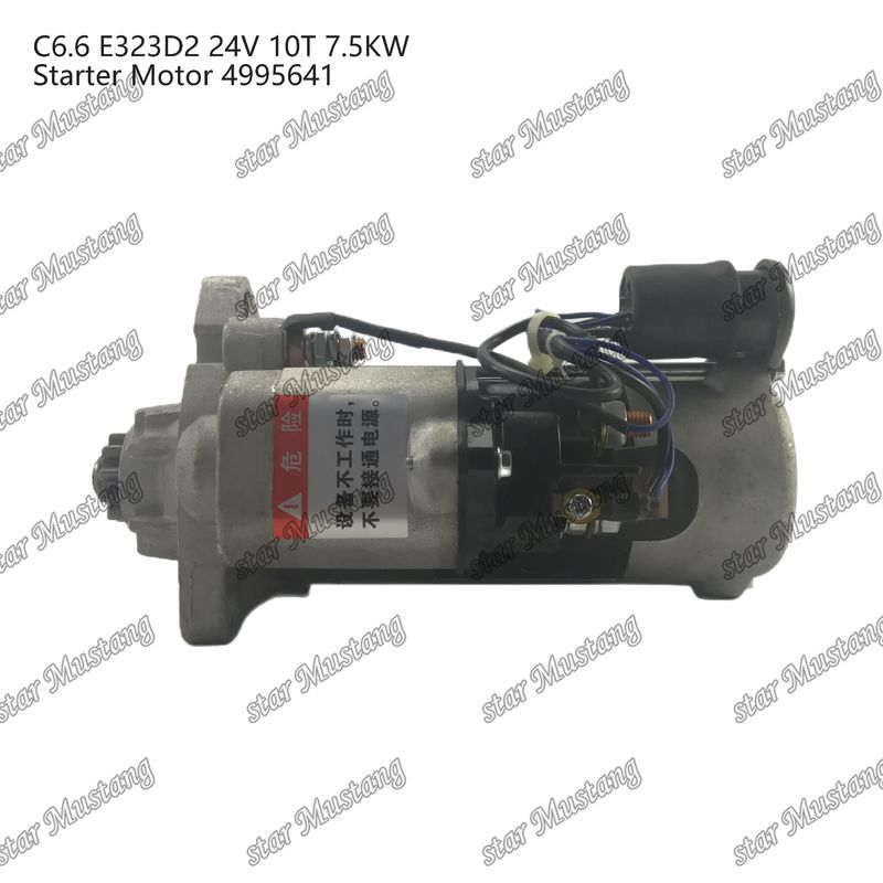 محرك بداية المحرك C6.6 E323D2 24V 10T 7.5KW 4995641 لأجزاء احتياطية محرك Caterpillar