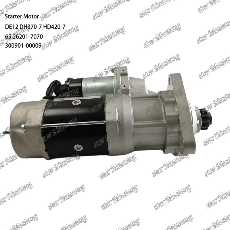 DE12 DH370-7 HD420-7 محرك بدء المحرك 24V 11T 9KW 65.26201-7070 300901-00009 لدوسان دايو قطع غيار المحرك
