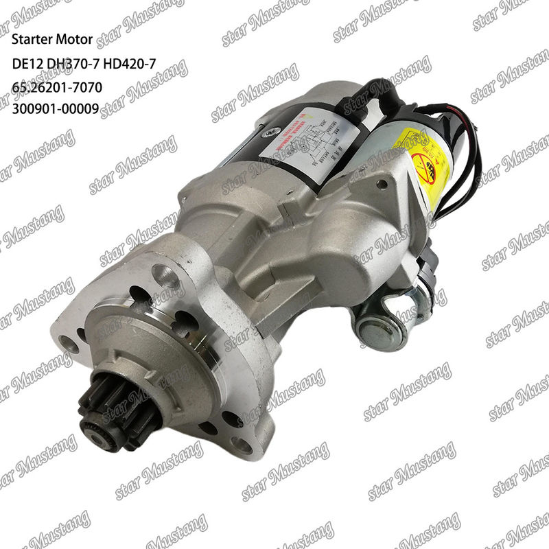 DE12 DH370-7 HD420-7 محرك بدء المحرك 24V 11T 9KW 65.26201-7070 300901-00009 لدوسان دايو قطع غيار المحرك