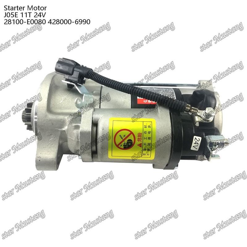J05E محرك بداية المحرك 11T 24V 28100-E0080 428000-6990 لقطع الغيار المحرك HINO