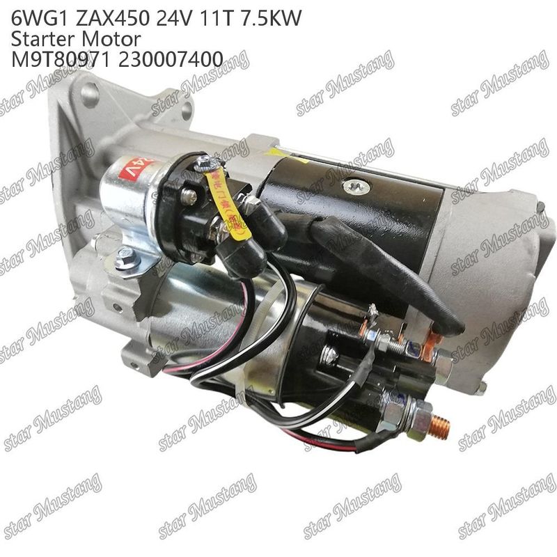 6WG1 ZAX450 محرك محرك 24V 11T 7.5KW نوع DI M9T80971 230007400 لقطع الغيار المحرك ISUZU