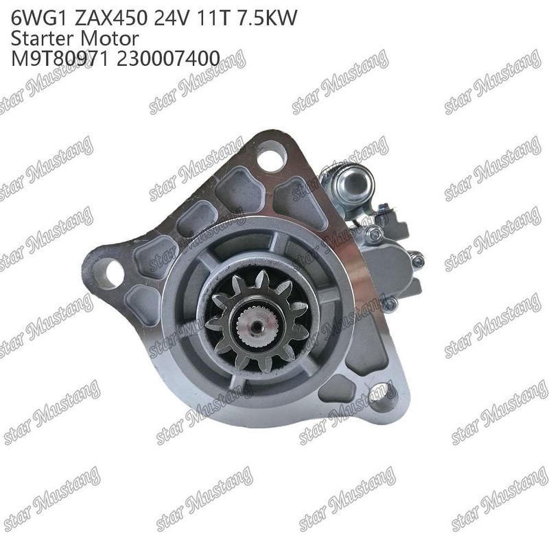 6WG1 ZAX450 محرك محرك 24V 11T 7.5KW نوع DI M9T80971 230007400 لقطع الغيار المحرك ISUZU