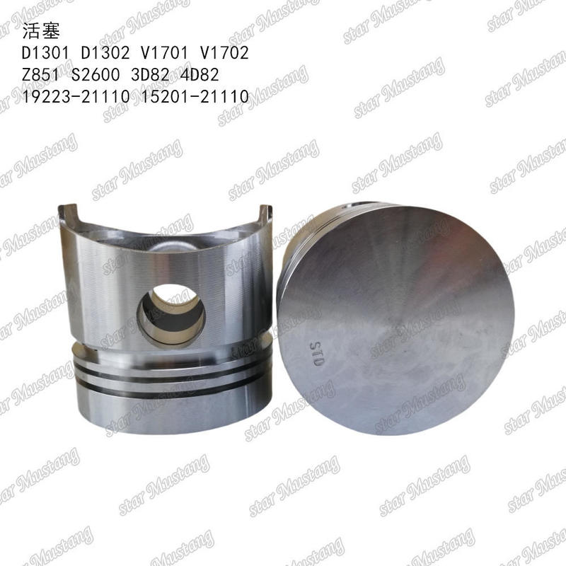 مكبس D1301 D1302 V1701 V1702 Z851 S2600 3D82 4D82 19223-21110 15201-21110 مناسب لقطع غيار محركات KUBOTA